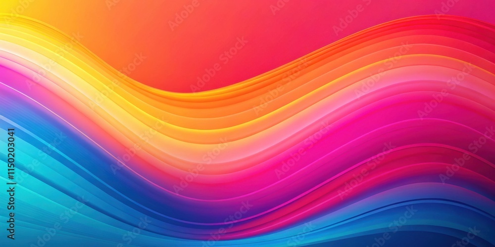 Poster vibrant spectrum of curving lines in a colorful abstract design