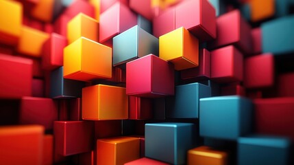 Obraz premium illustration of 3d cubes with arro