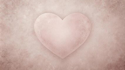 Fototapeta premium A delicate blush pink heart shape on a textured background ideal for Valentine's Day or romantic designs