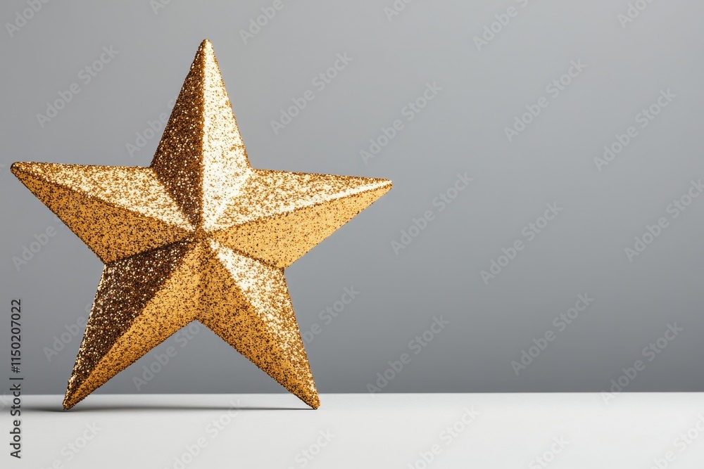 Poster A minimalist design of a single glittering star with a soft glow, placed against a plain white background for an elegant look