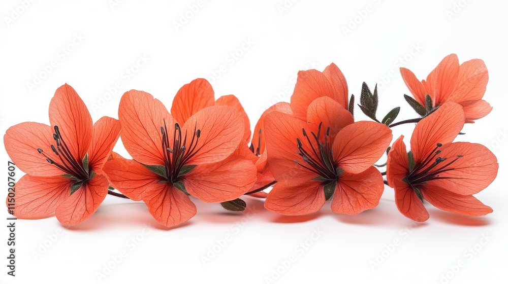 Poster zauschneria close up stock image isolated on a white background zauschneria