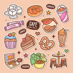 Whimsical Coffee Shop Illustration with Warm Vibes