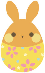 イースターバニー イースターエッグ 茶色 ベクター素材