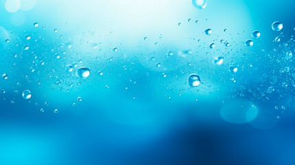 Deep ocean world with waves. Clear sea water view from below . Empty underwater background for text