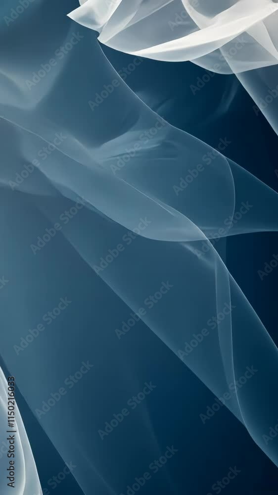 Poster soft translucent fabric draped gracefully showcasing elegant curves and light interplay in a serene 