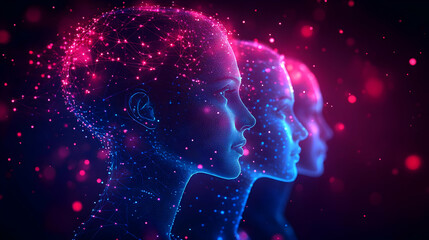 Bokeh Digital Art Business Leaders Digital Twins Innovation Copy Space Background