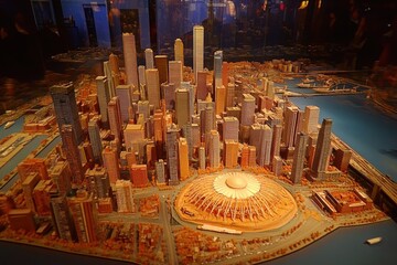 Obraz premium Seattle Cityscape Model with Lumen Field