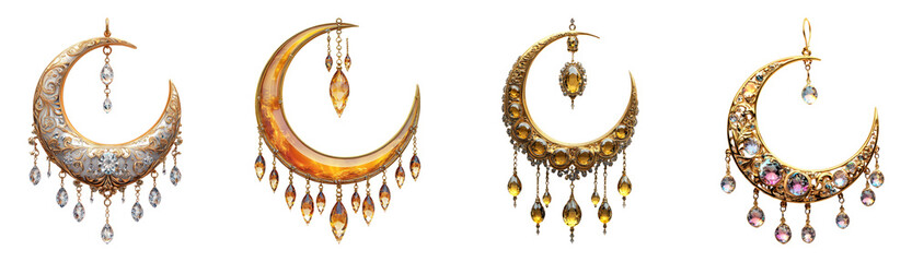 Decorative Moon Shaped Pendants Collection