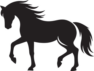 Obraz premium Powerful Black Horse Silhouette Standing Proudly Majestic