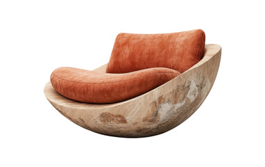Modern Cozy Chair with Organic Shape on Transparent Background