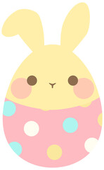 片耳の折れたイースターバニー イースターエッグ ベージュ ベクター素材