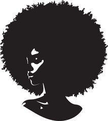 African American woman head silhouette the white background