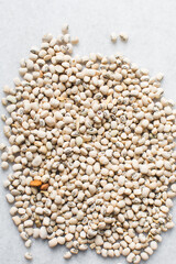 Overhead view of black eyed beans, top view of Nigerian beans