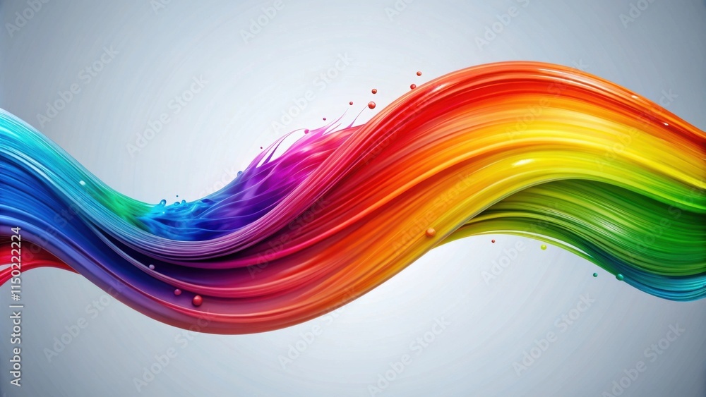 Poster fluid rainbow swirl abstract design with vibrant hues and dynamic flow