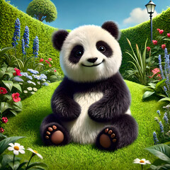 Fototapeta premium panda in the garden 