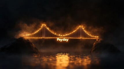 Fototapeta premium A glowing bridge illuminated with the word 
