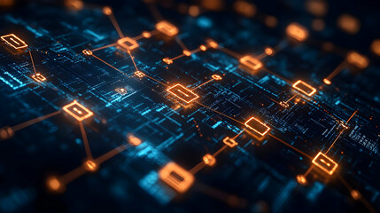 Obraz premium Secure Data Flow on Plain Background with Copy Space for Text and Branding Concept