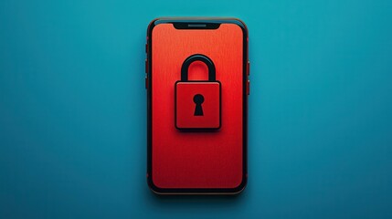 Locked smartphone on a vibrant blue background with a red lock graphic.