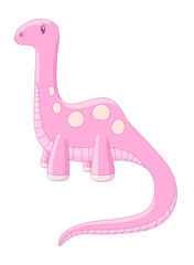Clip Art with Adorable Pink Cartoon Dinosaur