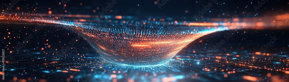 Poster dynamic digital transformation virtual space data visualization technology abstract conceptual art