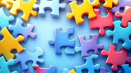 Obraz premium Glossy Puzzle Background with Motivational Quotes and Copy Space for Team Building and Positivity