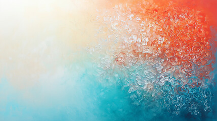 Fototapeta premium Cool Summer Vibes: Abstract ice texture with teal and coral color gradients. Perfect for summer backgrounds, refreshing designs, or cool concepts 