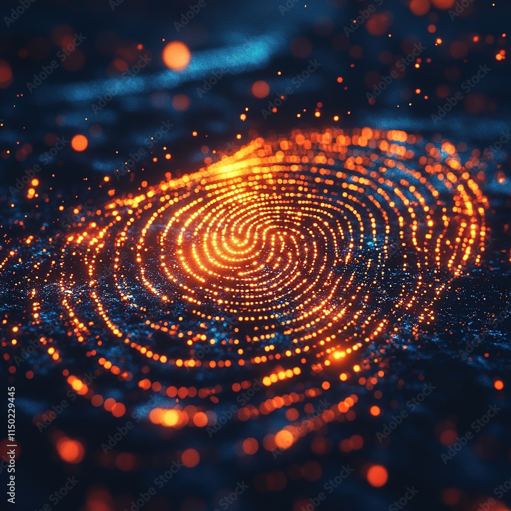 Poster illuminating digital fingerprint art abstract environment high-resolution image modern viewpoint cre