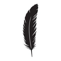 Fototapeta premium Simple Black Silhouette Feather Illustration Design