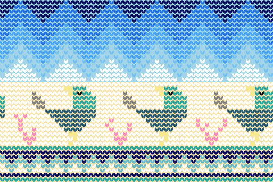 christmas bird knitted pattern