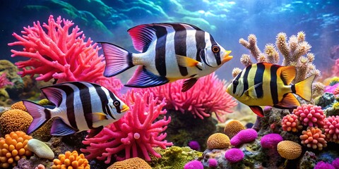 Colorful Coral Reef with Tropical Fish