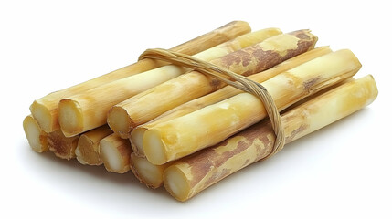 Bundled Sugarcane Sticks Vector Illustration Isolated on White for Harvest and Abundance Concept
