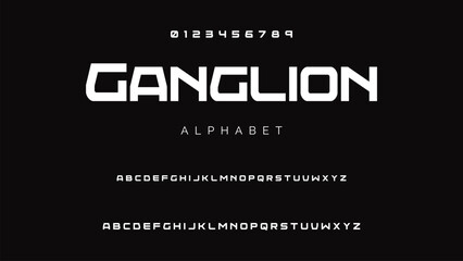 Creative geometric modern urban alphabet font. Digital abstract futuristic, fashion, sport, minimal technology typography.