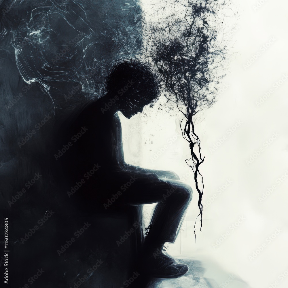 Poster mindfulness through childhood emotions an abstract digital art reflection in a close-up environment