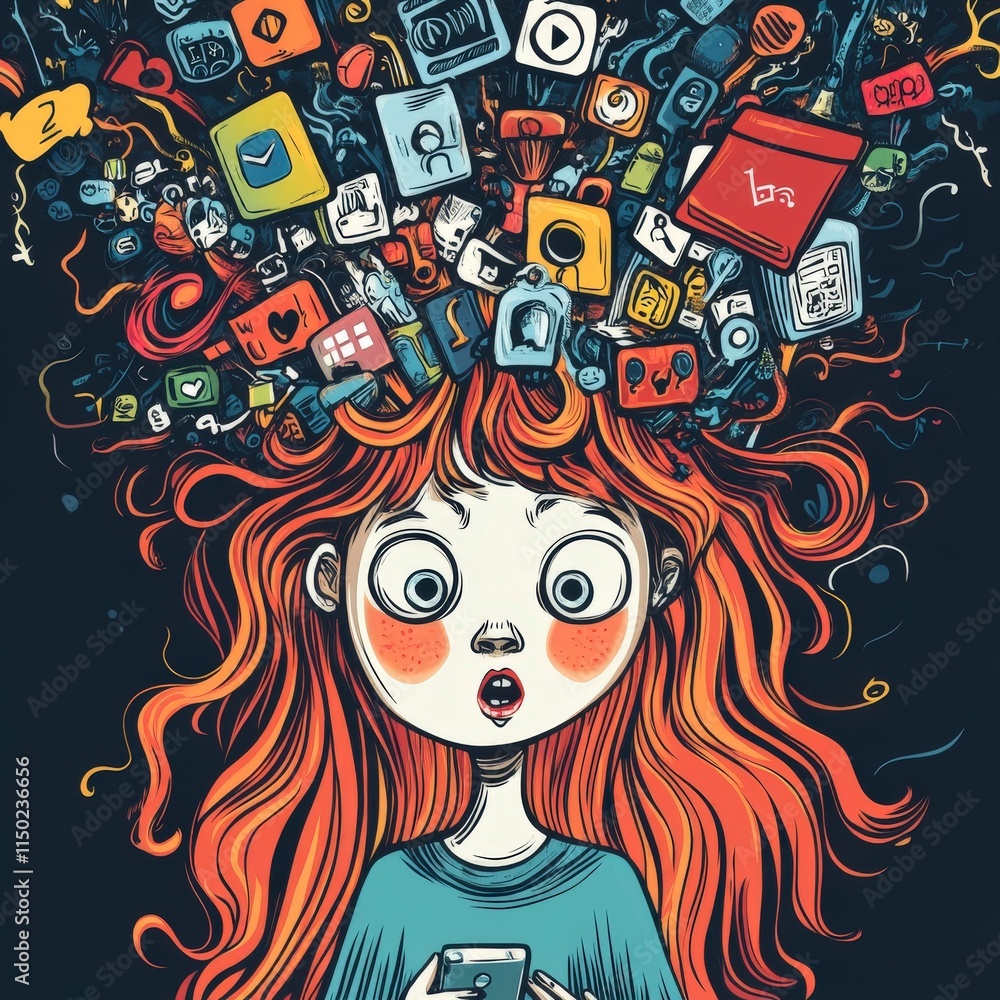 Poster engaging in positive technology use a visual guide for young users in a digital world