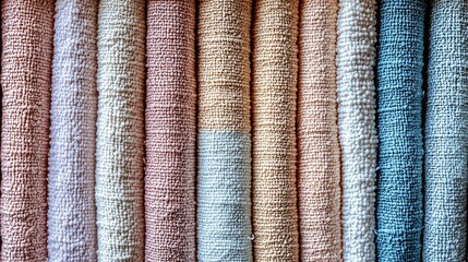 Assorted Multicolored Textured Fabric Patterns Displaying Soft Textile Variety : Generative AI