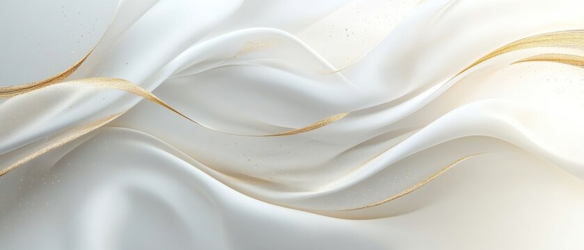 Fototapeta Elegant white background with elegant golden elements. Modern 3D Abstract