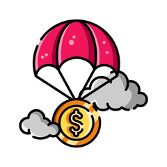 Made in uk Money Falling from the Sky: A Conceptual Illustration of Financial Success