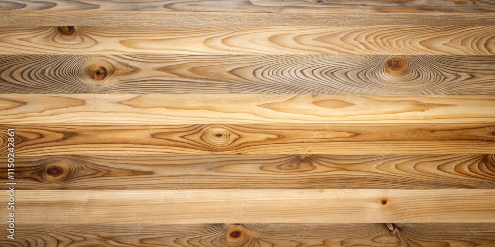 Poster high-resolution image of horizontal light brown wood planks with visible grain and knots