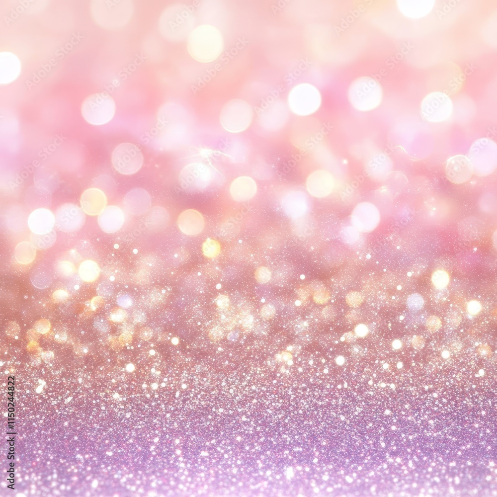 Poster sparkling bokeh background with a blend of pink and purple shades creating a dreamy atmosphere suita