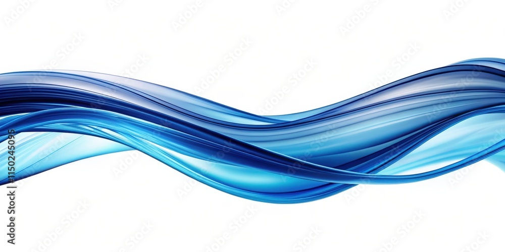 Aufkleber abstract blue wave flowing design serene curves and dynamic movement