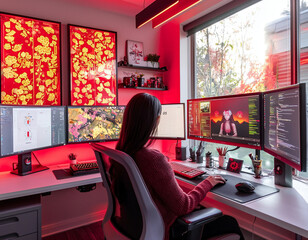 Red Room Gamer Setup
