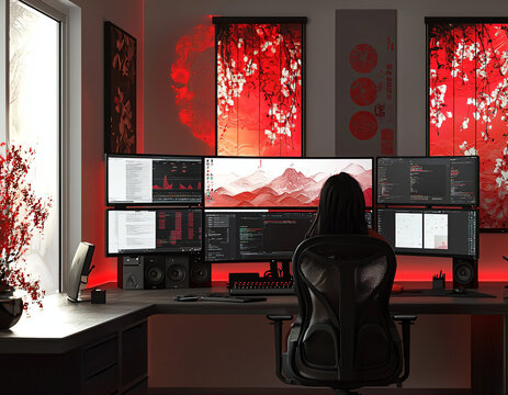 Red Aesthetic Workstation