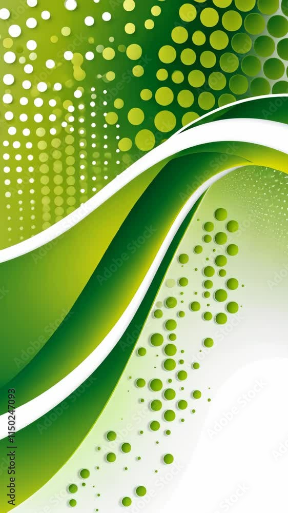 Aufkleber swirling green abstract design with dotted patterns for modern artistic applications