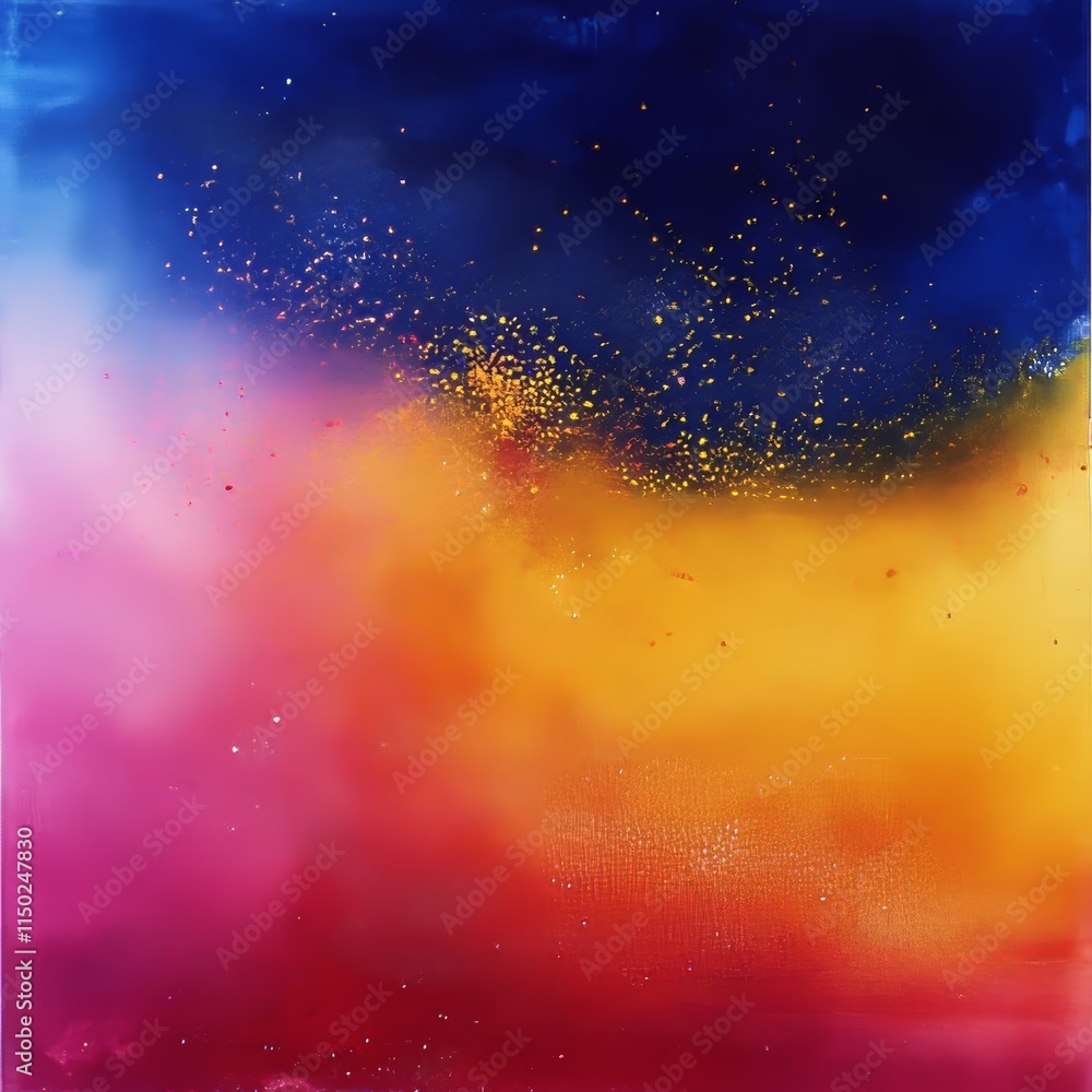 Poster vibrant abstract artwork illustrating a cosmic blend of colors in a mesmerizing pattern captivating 
