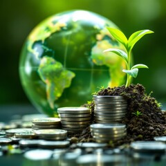 plant growing on the globe