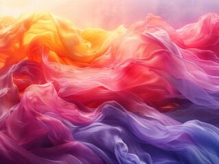 Obraz premium Colorful Fabric Drapes Abstract Texture Background Gradient Hues