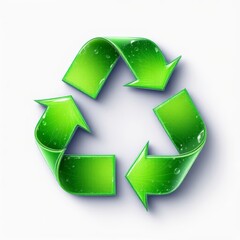 recycle symbol on green background
