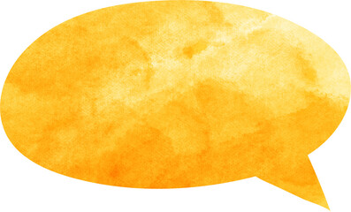 Yellow watercolor speech bubble illustration