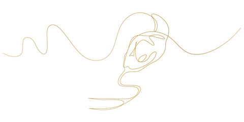 Snake in one Continuous line for Chinese New Year celebration. year of snake vector