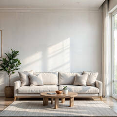 Minimalist interior design with main color white